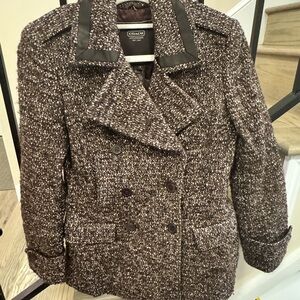 Coach Women's Textured Brown Coat/blazer